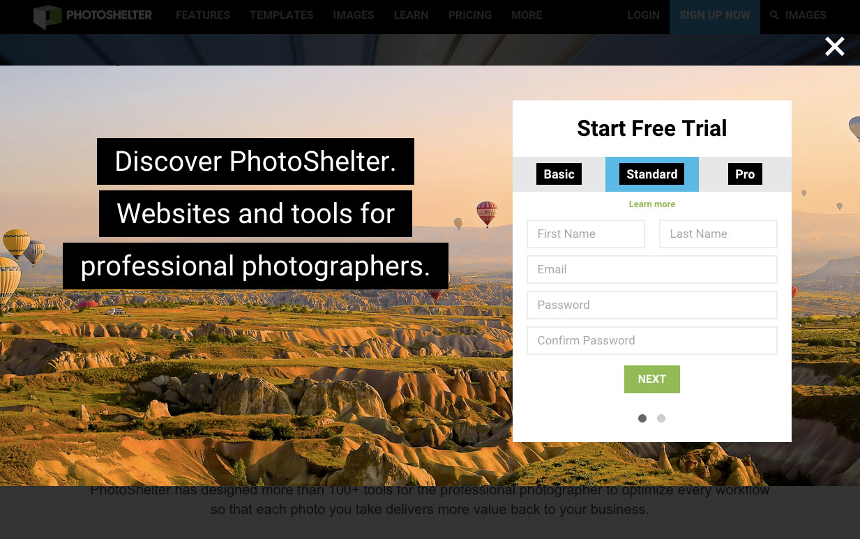 Screenshot of a signup modal that has been embedded on a webpage.